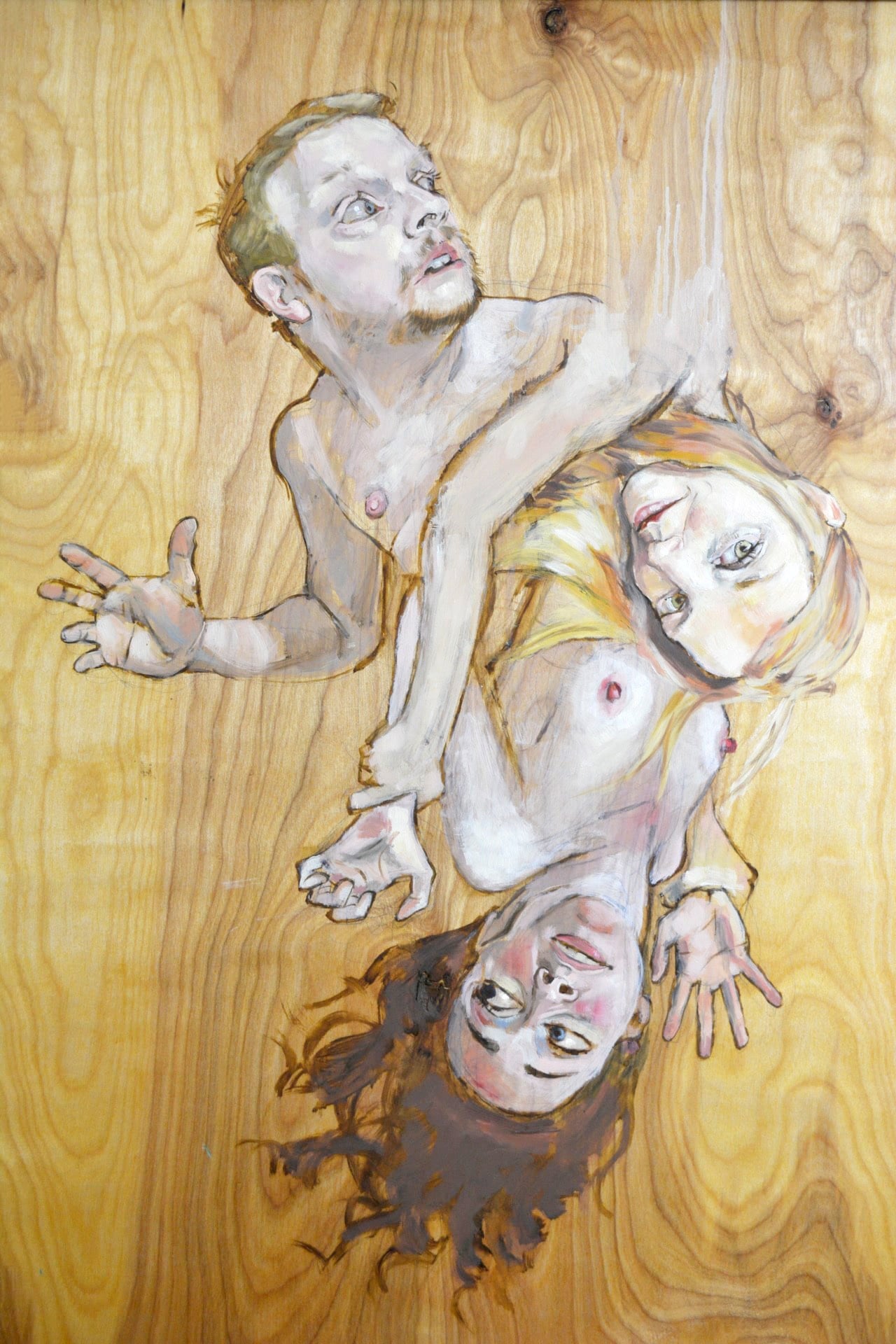 detail of "Five Panels/Two Stars", oil on assembled wood, 66" x 96", 2008.